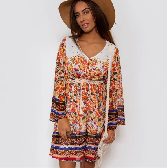 Parsian Collection | Coachella Floral Boho Dress - Picture 1 of 12